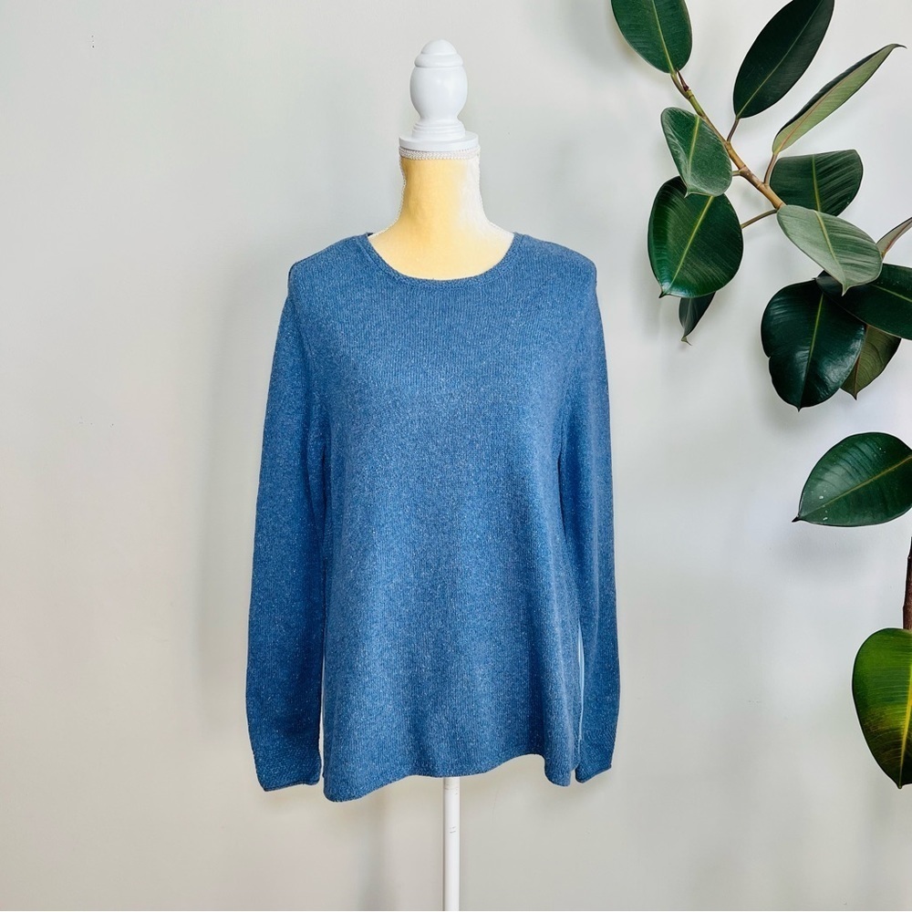 J. Jill basic knit pullover with striped insert side detail